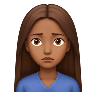 create a woman with brown long sthaight hair who is thinking that she is a bad person sticker