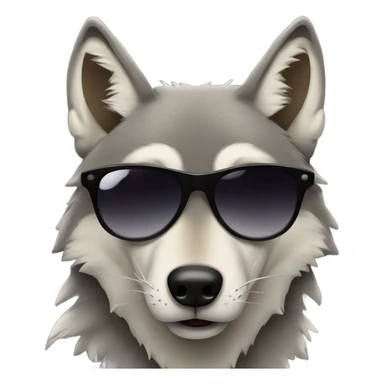 Wolf wearing sunglasses sticker
