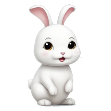 Cute little White bunny with a question mark above her bunny head sticker