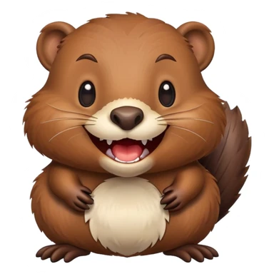 cute beaver with large teeth sticker