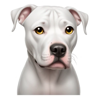 White pit bull gray eyes dark ears sticker