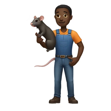 dark skinned man holding rat sticker