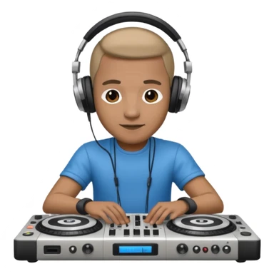 Dj playing music on his dj stand (ios emoji style) sticker