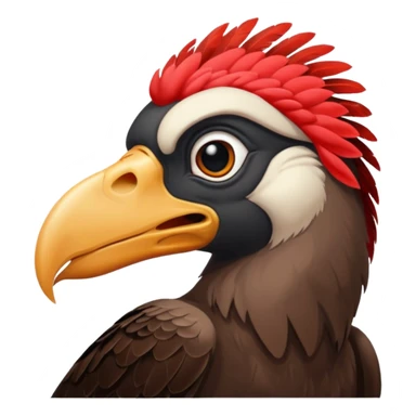 mature vulture with black and reddish feathers looking forward sticker