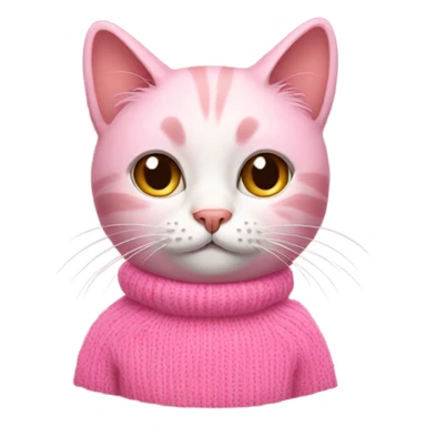 Cat with a pink sweater sticker