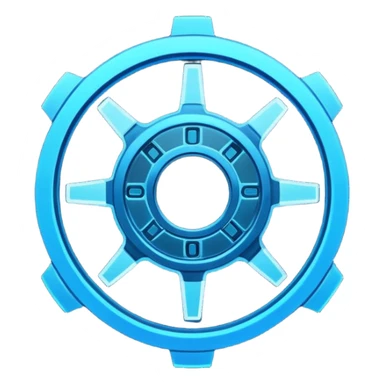 blue neon transparent minimalistic gear sticker