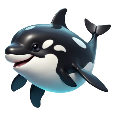 Cinematic Comical orca Portrait Emoji, Head tilted dramatically with an exaggeratedly shocked expression, featuring a sleek black-and-white body with wide, comically expressive eyes full of playful disbelief and animated flippers, Simplified yet hilariously expressive features, highly detailed, glowing with a slightly sassy oceanic glow, high shine, dramatic yet playful, stylized with an air of cheeky marine mischief, soft glowing outline, capturing the essence of a meme-worthy orca that looks ready to make waves with its hilariously dramatic antics! sticker