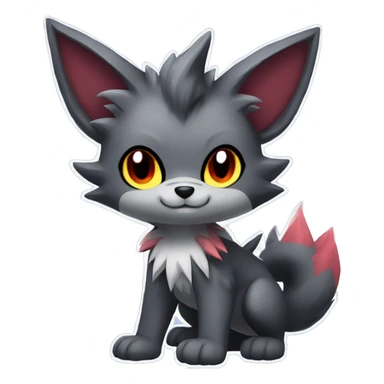  Kawaii Edgy Cool Beautiful Poochyena-Torracat-Zoroark full body sticker