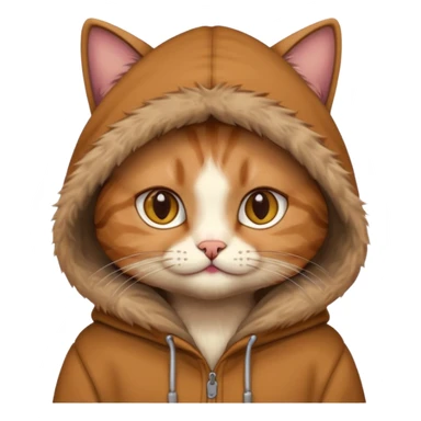 cat with brown hoodie sticker