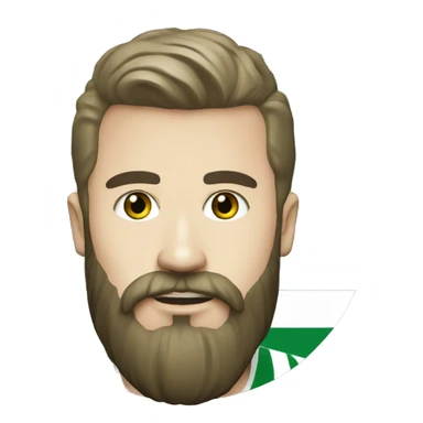 Man with beard wearing hammarby shirt with a real hammarby logo sticker