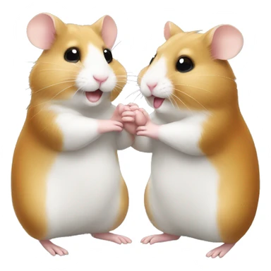 two hamsters giving handshake  sticker