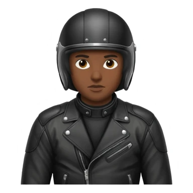 Biker in black full-face helmet and jacket sticker