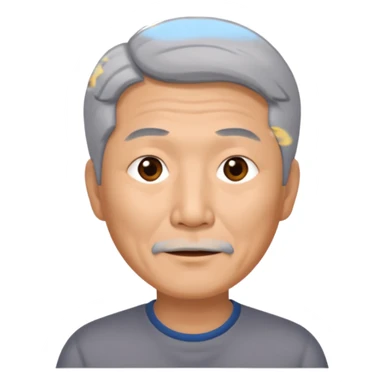 56 year Old man, Asian, grey hair, no facial hair sticker
