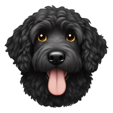 Black golden doodle dog sticker