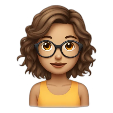 Fille avec cheveux court bruns et avec des lunettes rondes sticker