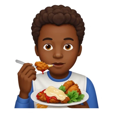 black person eating chicken  sticker