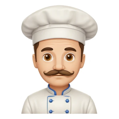 an italian round faced chef with mustache sticker