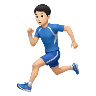 a korean guy about 30 years old, running with sportswear, sweating sticker
