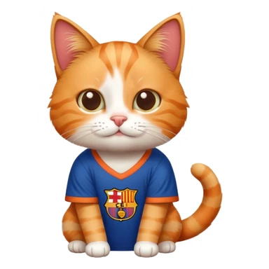 cat wearing barcelona shirt  sticker