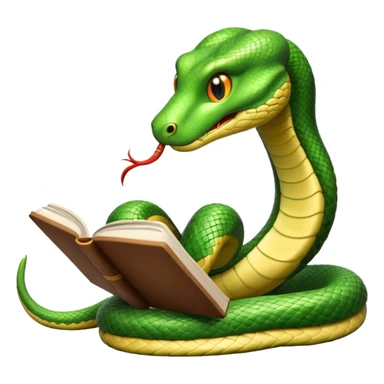 kitap okuyan yılan sticker