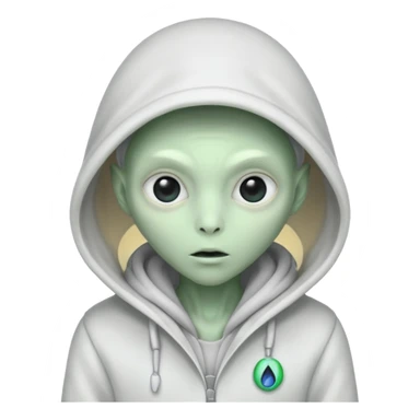 alien, cold White Coat with Hoodie  sticker