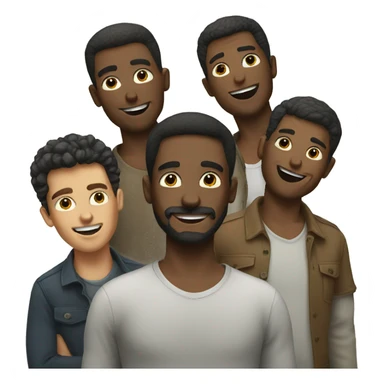 playful group of men sticker