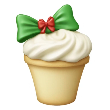 Mistle toe cream decoration with bow sticker