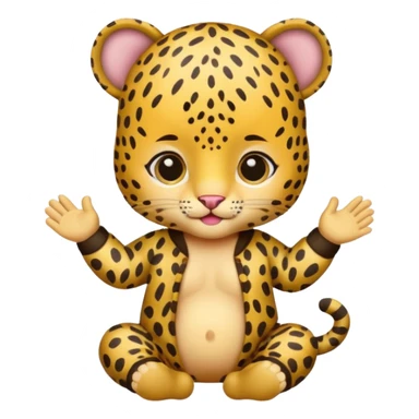 baby with leopard patterned clothes sticker
