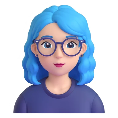 Michou, French YouTuber with blue hair and glasses sticker