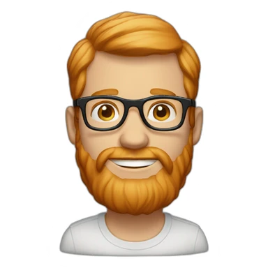 35 year old man with strawberry blond hair, blue eyes and round tortoise-shell glasses sticker