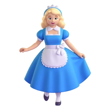 Disney's Alice in Wonderland curtseying elegantly in her blue dress with white apron sticker