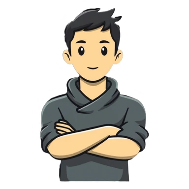 arms crossed around neck sticker