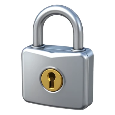 Closed padlock with a key inserted into it sticker