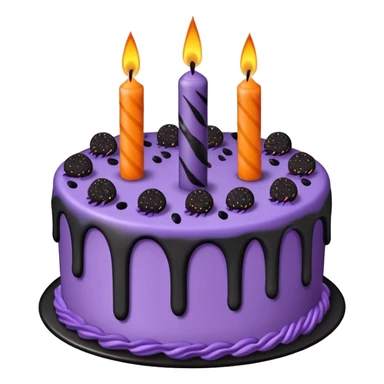 Halloween Birthday cake, purple, black, and orange sticker