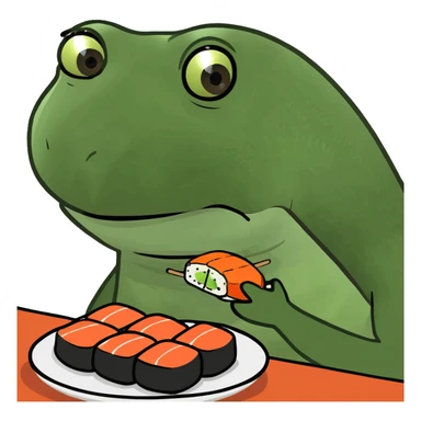 turtle eating sushi sticker