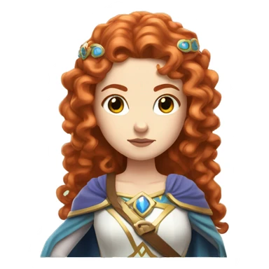 a white girl with long red curly hair and freckles, cosplaying Princess Zelda posing and being serious sticker