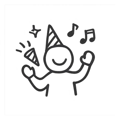 a person celebrating at a party sticker