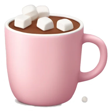 Light Pink mug of hot chocolate with marshmallows  sticker
