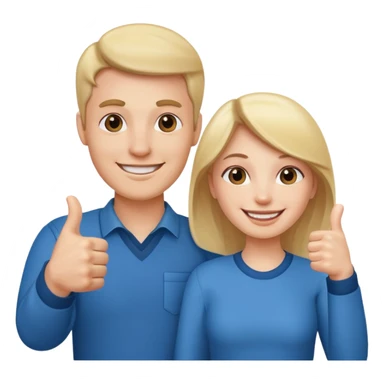 Mr. and Mrs. giving a thumbs up sticker