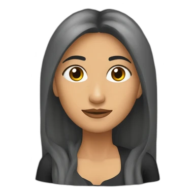 Mujer morena pelo largo crespo sticker