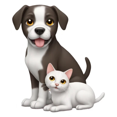 dog with cat sticker