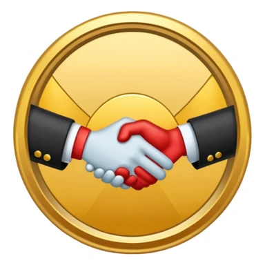 circular achievement style badge border for brand loyalist featuring a handshake and classy border  sticker
