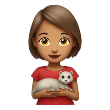 A girl on a loutre with little hearts sticker