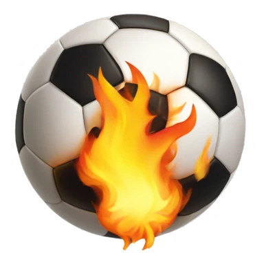 angry soccer ball on fire sticker