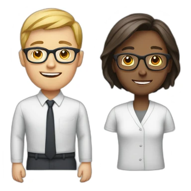 teacher with glasses young man white race sticker