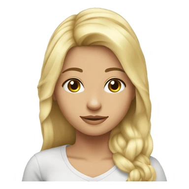 Jeune fille cheveux très long blonde platine amoureuse sticker