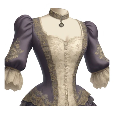 Highly detailed rococo bodice  sticker