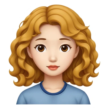 asian girl with wavy hair sticker