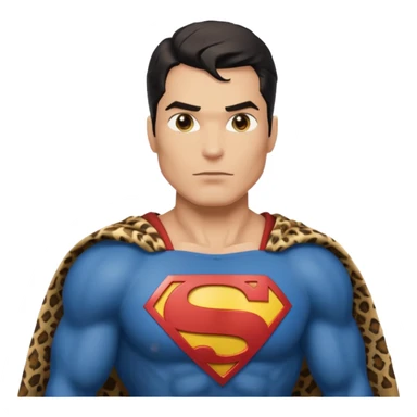 a superman wearing ancient animal skin cloth, half body, icon, yellow skin sticker