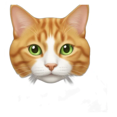 green eyed orange tabby cat with white in her sticker